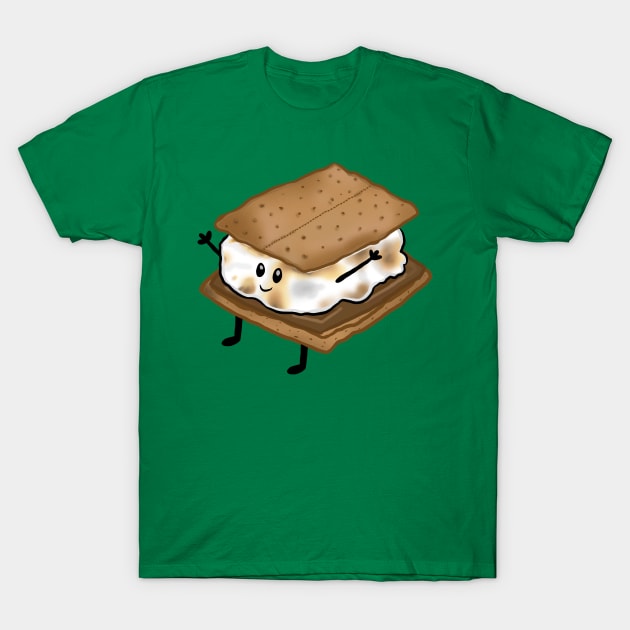 Smores Cartoon Character T-Shirt by RoserinArt